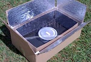 One of the inexpensive solutions to black carbon emissions in developing countries is the use of solar cookers like this Kyoto Box to heat water, make soups and stews.  As yet there is no inexpensive consensus solution for baking and grilling applications, which presents a considerable challenge to food cultures in many countries.