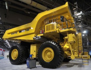 Some immense off road machines like this mining truck or tunnel boring machines use grid electricity but move fairly slowly or over well-defined paths.  For mobile machines building the electric energy infrastructure we need, using compressed natural gas may be one cleaner alternative to diesel.